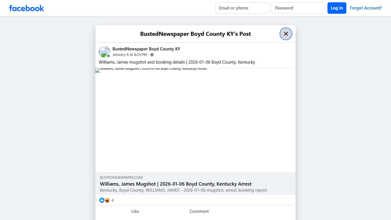 Williams, James mugshot... - BustedNewspaper Boyd County KY | Facebook
